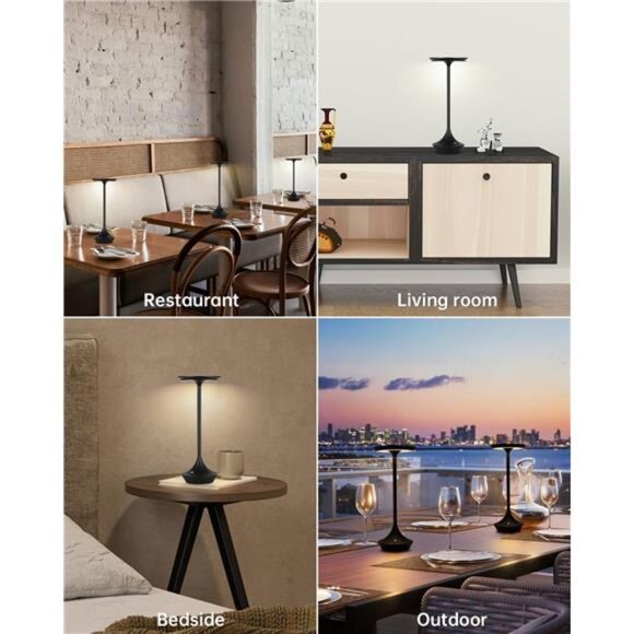 Rechargeable cordless table lamp portable LED light dimmable battery lamp - Picture 5 of 8